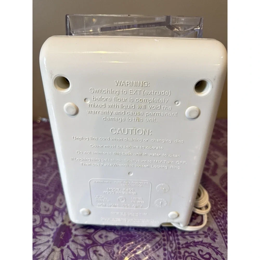 POPEIL P400 electric pasta maker recipe book automatically knead shape pasta.